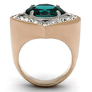 Rose Gold Wedding Rings TK1160 Two-Tone Rose Gold Stainless Steel Ring