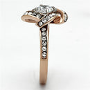 Rose Gold Wedding Rings TK1166 Two-Tone Rose Gold Stainless Steel Ring