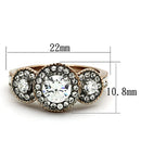 Rose Gold Wedding Rings TK1167 Two-Tone Rose Gold Stainless Steel Ring