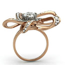 Rose Gold Wedding Rings TK1170 Two-Tone Rose Gold Stainless Steel Ring