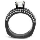 Cheap Rings TK1175LJ Light Black (Gun) Stainless Steel Ring with CZ