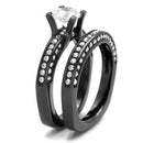 Cheap Rings TK1175LJ Light Black (Gun) Stainless Steel Ring with CZ