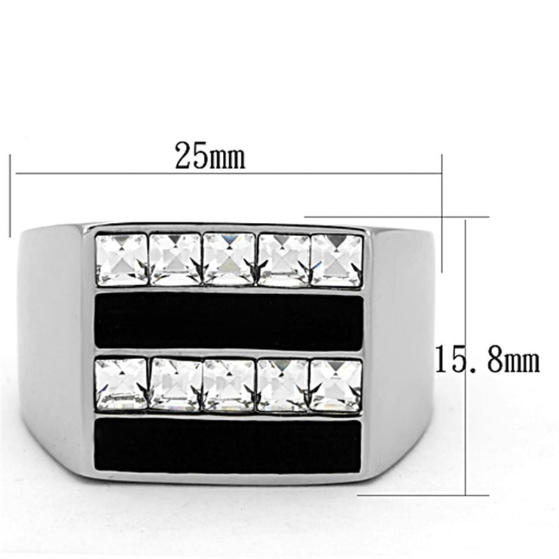 Mens Stainless Steel Rings TK1177 Stainless Steel Ring with Crystal