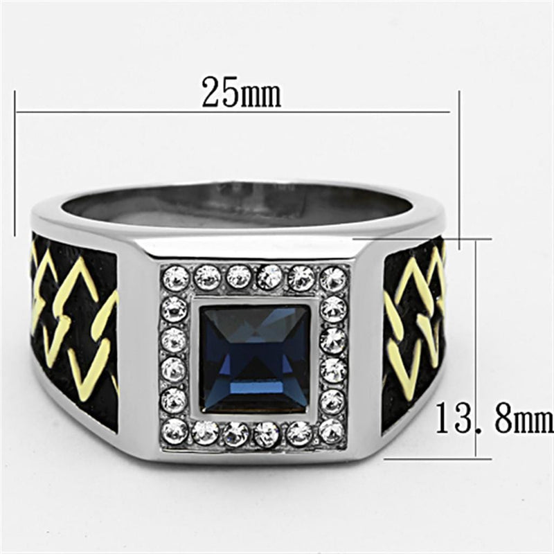 Cheap Gold Rings TK1180 Two-Tone Gold - Stainless Steel Ring with Crystal