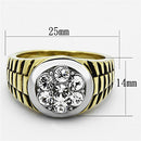 Cheap Gold Rings TK1191 Two-Tone Gold - Stainless Steel Ring with Crystal