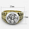 Cheap Gold Rings TK1191 Two-Tone Gold - Stainless Steel Ring with Crystal