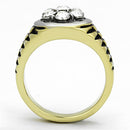 Cheap Gold Rings TK1191 Two-Tone Gold - Stainless Steel Ring with Crystal