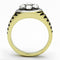Cheap Gold Rings TK1191 Two-Tone Gold - Stainless Steel Ring with Crystal