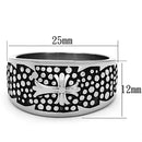 Men's Pinky Rings TK1196 Stainless Steel Ring with Epoxy in Jet