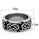 Men's Pinky Rings TK1197 Stainless Steel Ring with Epoxy in Jet