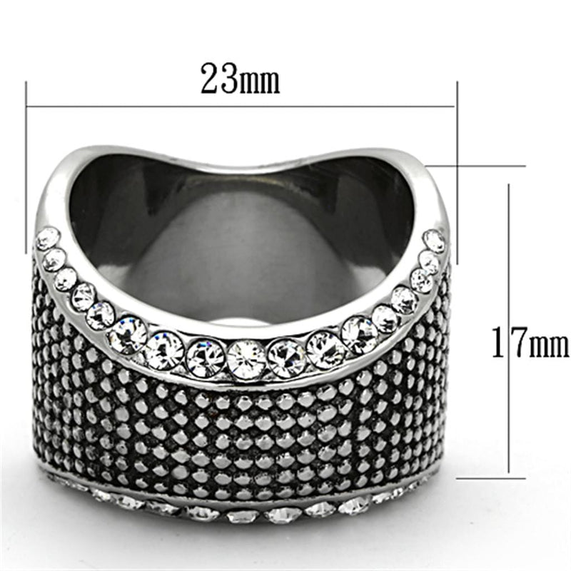 Mens Stainless Steel Rings TK1198 Stainless Steel Ring with Crystal