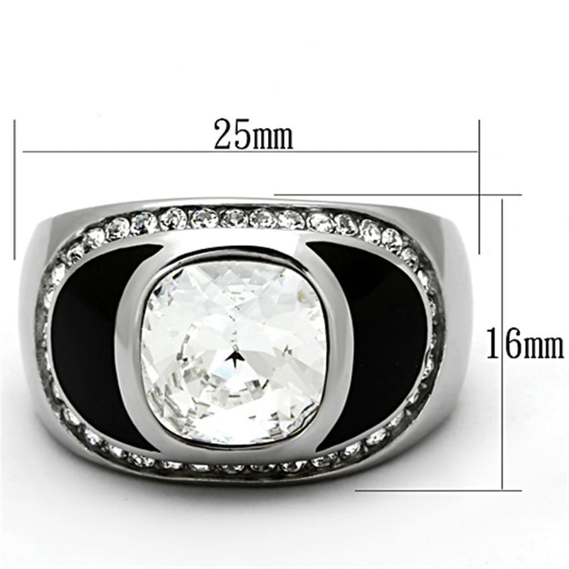 Mens Stainless Steel Rings TK1199 Stainless Steel Ring with Crystal