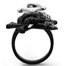 Mens Stainless Steel Rings TK1204 Two-Tone Stainless Steel Ring with Crystal