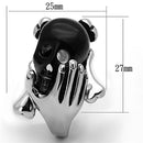 Mens Stainless Steel Rings TK1206 Two-Tone Stainless Steel Ring with Epoxy