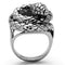 Fashion Rings For Women TK1214 Stainless Steel Ring with Epoxy in Jet