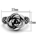 Fashion Rings For Women TK1217 Stainless Steel Ring with Epoxy in Jet