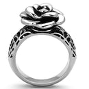 Fashion Rings For Women TK1217 Stainless Steel Ring with Epoxy in Jet