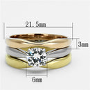 Rose Gold Wedding Rings TK1278 Three ToneGold Stainless Steel Ring