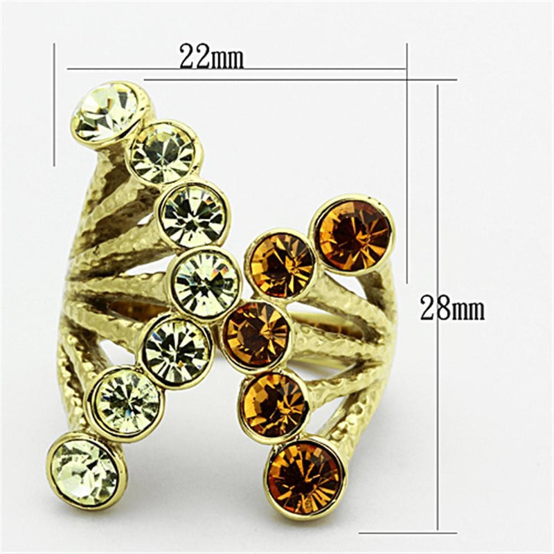 Cheap Gold Rings TK1291 Gold - Stainless Steel Ring with Top Grade Crystal