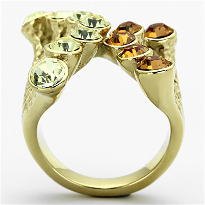 Cheap Gold Rings TK1291 Gold - Stainless Steel Ring with Top Grade Crystal