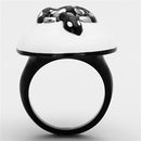 Cheap Rings TK1295 Two-Tone Black Stainless Steel Ring with Epoxy