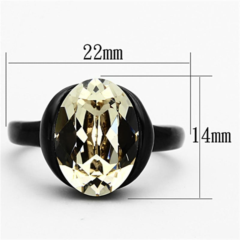 Cheap Rings TK1298 Black - Stainless Steel Ring with Top Grade Crystal