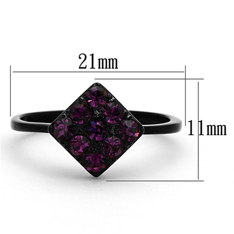 Cheap Rings TK1301 Black - Stainless Steel Ring with Top Grade Crystal