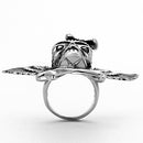 Fashion Rings For Women TK1314 Stainless Steel Ring with Epoxy in Jet