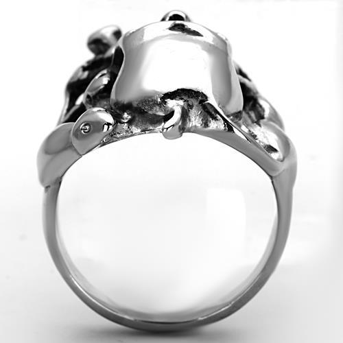 Men's Pinky Rings TK1315 Stainless Steel Ring with Epoxy in Jet