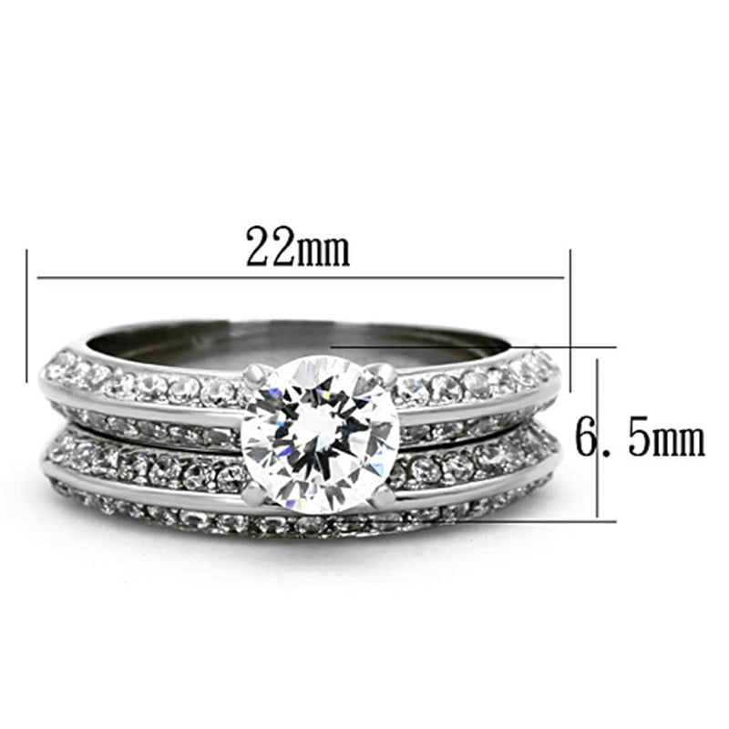 Cheap Rings TK1320 Stainless Steel Ring with AAA Grade CZ