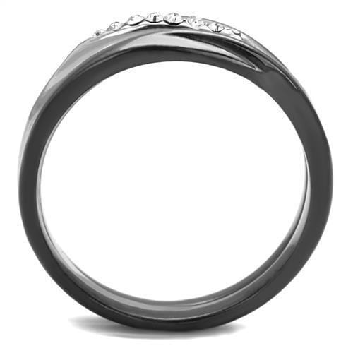 Cheap Rings TK1340PJ Two Tone Light BlackStainless Steel Ring with Crystal