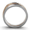 Rose Gold Wedding Rings TK1340 Two-Tone Rose Gold Stainless Steel Ring with Crystal