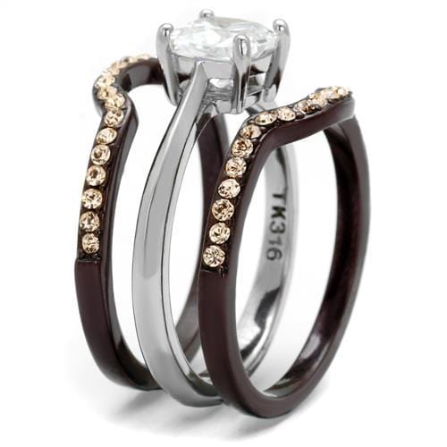 Cheap Rings TK1343PC Two Tone Dark Brown (coffee) Stainless Steel Ring