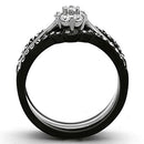 Cheap Rings TK1345 Two-Tone Black Stainless Steel Ring with AAA Grade CZ