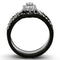 Cheap Rings TK1345 Two-Tone Black Stainless Steel Ring with AAA Grade CZ