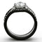 Cheap Rings TK1346 Two-Tone Black Stainless Steel Ring with AAA Grade CZ