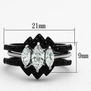 Cheap Wedding Rings TK1347 Two-Tone Black Stainless Steel Ring with CZ