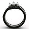 Cheap Wedding Rings TK1347 Two-Tone Black Stainless Steel Ring with CZ