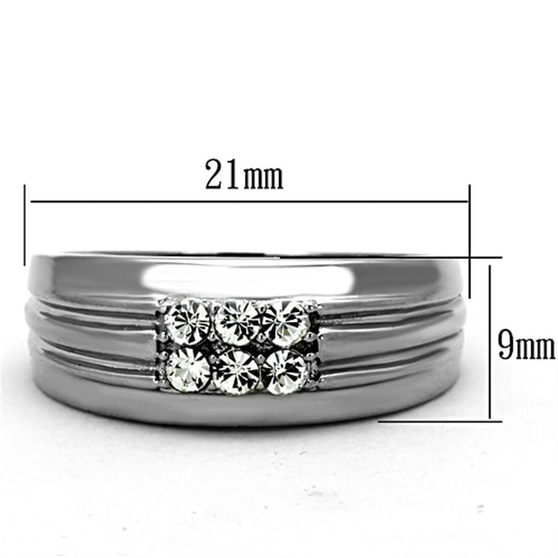 Mens Stainless Steel Rings TK1357 Stainless Steel Ring with Crystal