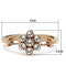 Rose Gold Wedding Rings TK1378 Rose Gold - Stainless Steel Ring with Crystal