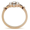 Rose Gold Wedding Rings TK1378 Rose Gold - Stainless Steel Ring with Crystal