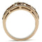 Rose Gold Wedding Rings TK1380 Rose Gold - Stainless Steel Ring with Crystal