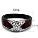 Mens Stainless Steel Rings TK1388J Two-Tone Stainless Steel Ring with Crystal