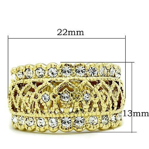 Thin Gold Ring TK1393 Gold - Stainless Steel Ring with Top Grade Crystal