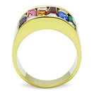 Thin Gold Ring TK1397 Gold - Stainless Steel Ring with Top Grade Crystal