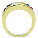 Thin Gold Ring TK1402 Gold - Stainless Steel Ring with Top Grade Crystal