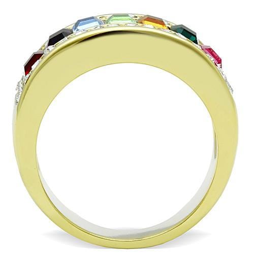 Thin Gold Ring TK1402 Gold - Stainless Steel Ring with Top Grade Crystal