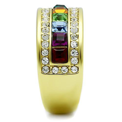 Thin Gold Ring TK1402 Gold - Stainless Steel Ring with Top Grade Crystal