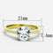 Thin Gold Ring TK1405 Gold - Stainless Steel Ring with AAA Grade CZ