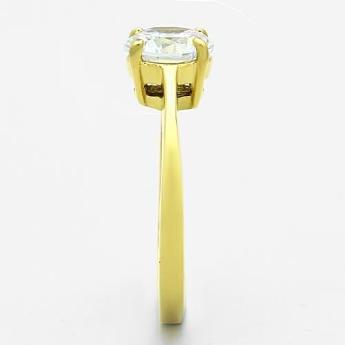 Thin Gold Ring TK1405 Gold - Stainless Steel Ring with AAA Grade CZ